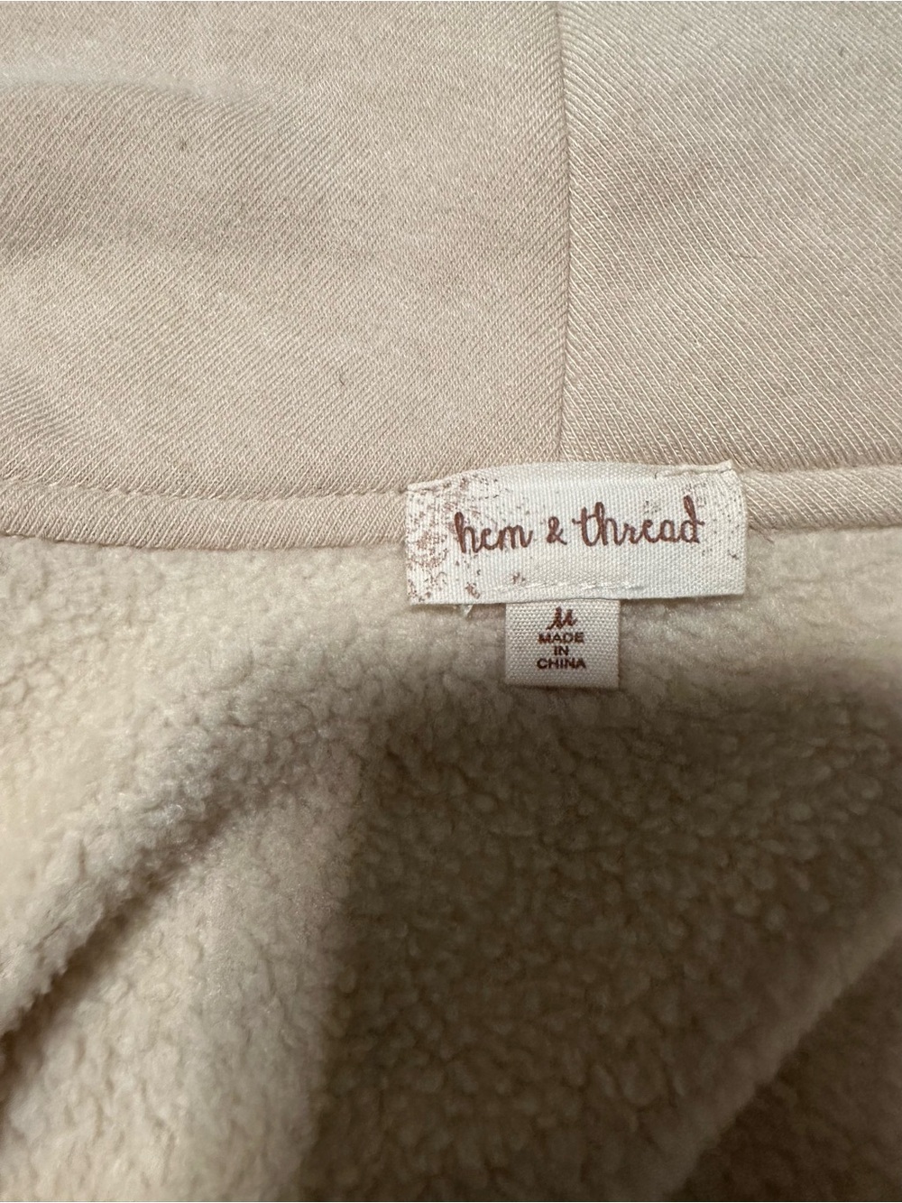Hem & Thread Cream Sherpa Button-Front Teddy Jacket - Picture 6 of 6